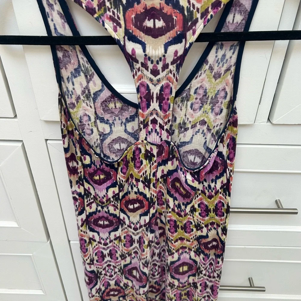 Vince Ikat-Print Racerback Maxi Dress in Navy Trim - Picture 4 of 5